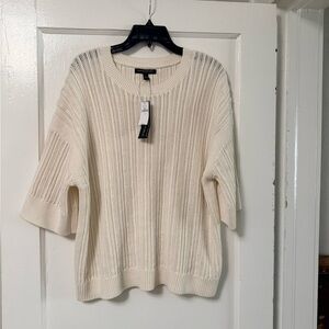NWT! Banana Republic Ivory Crew Neck Sweater